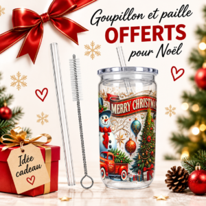 Gobelet de Noël avec paille et goupillon