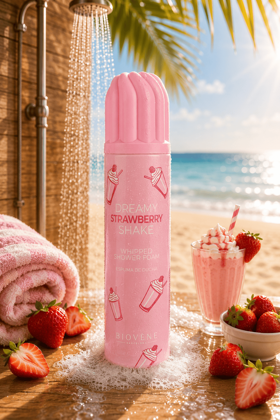 Mousse de douche chantilly fraise Biovène