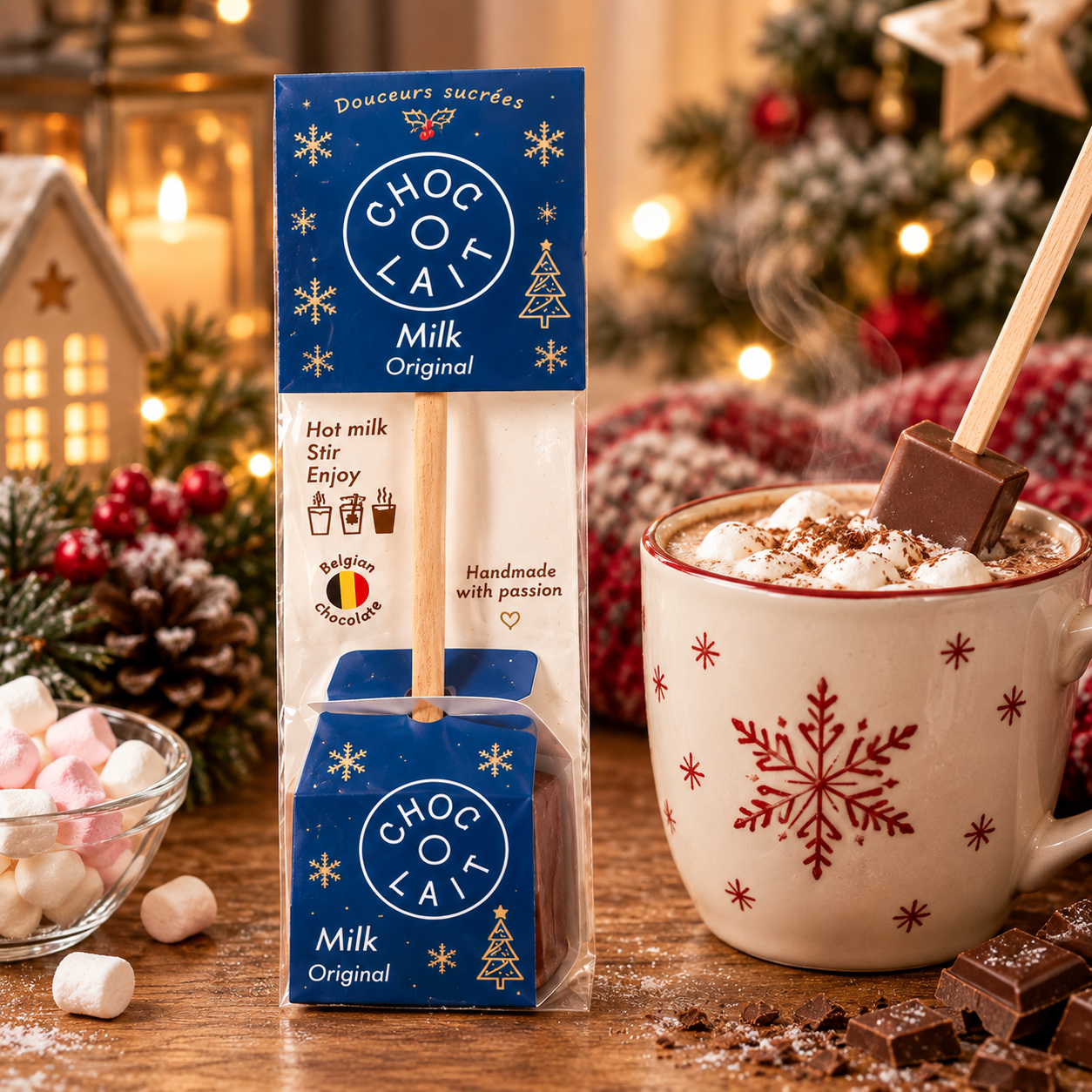 Cuillère chocolat chaud au lait