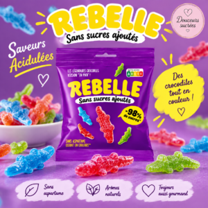 Sachet Rebelle Crocodile Acide sans sucres ajoutés