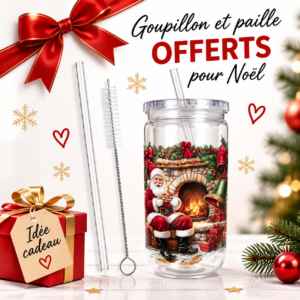 Gobelet de Noël avec paille et goupillon