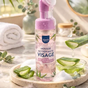 MOUSSE NETTOYANTE VISAGE – ALOE VERA + COLLAGÈNE – 200ML