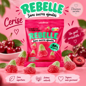 Sachet Rebelle Cerise Acide sans sucres ajoutés