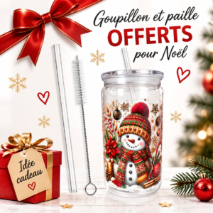 Gobelet de Noël avec paille et goupillon