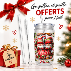 Gobelet de Noël avec paille et goupillon