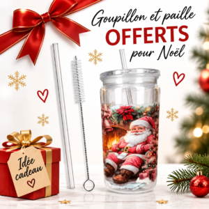 Gobelet de Noël avec paille et goupillon