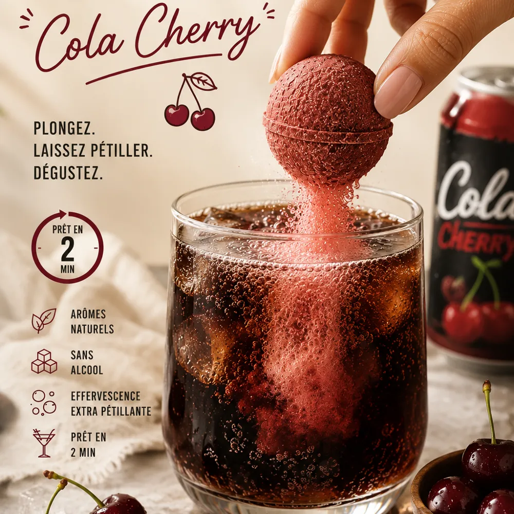 Bombe à cocktail cola cerise sans alcool 39g