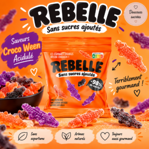 Sachet Rebelle Croco'ween Acide sans sucres ajoutés