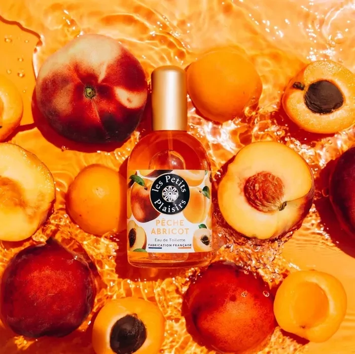 parfum à la peche et framboise marque les petits plaisirs
